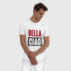 Пижама хлопковая мужская Bella Ciao - Money Heist, цвет: белый — фото 2