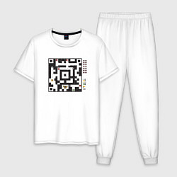 Пижама хлопковая мужская Battle Code, цвет: белый