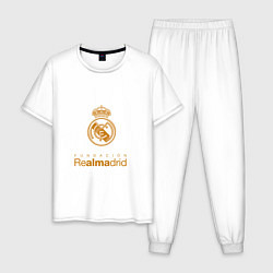 Пижама хлопковая мужская Real Madrid Logo, цвет: белый