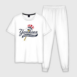 Пижама хлопковая мужская Staten island Yankees, цвет: белый