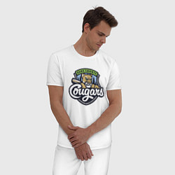 Пижама хлопковая мужская Kane County Cougars - baseball team, цвет: белый — фото 2