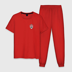 Пижама хлопковая мужская ФК ХИМКИ большой логотип на спине, цвет: красный