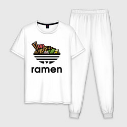 Пижама хлопковая мужская Лапша Рамен Ramen, цвет: белый