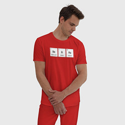 Пижама хлопковая мужская BEBRA БЕБРА, цвет: красный — фото 2