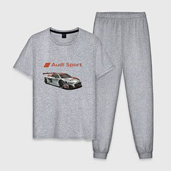 Пижама хлопковая мужская Audi sport - racing team, цвет: меланж