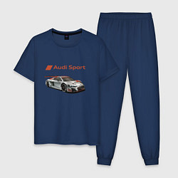 Пижама хлопковая мужская Audi sport - racing team, цвет: тёмно-синий