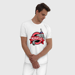 Пижама хлопковая мужская Brevard County Manatees - baseball team, цвет: белый — фото 2