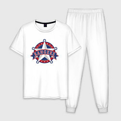 Пижама хлопковая мужская Texas Rangers -baseball team, цвет: белый