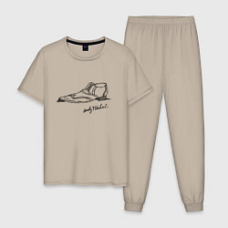 Пижама хлопковая мужская Andy Warhol - signature, цвет: миндальный