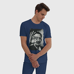Пижама хлопковая мужская Salvador Dali - crazy face, цвет: тёмно-синий — фото 2