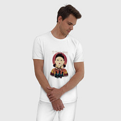 Пижама хлопковая мужская Кальмар - The Game, цвет: белый — фото 2
