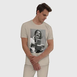 Пижама хлопковая мужская Salvador Dali & cross, цвет: миндальный — фото 2