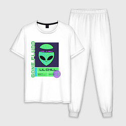 Пижама хлопковая мужская GONE FLUDD UFO, цвет: белый