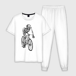 Пижама хлопковая мужская Crazy Rider, цвет: белый