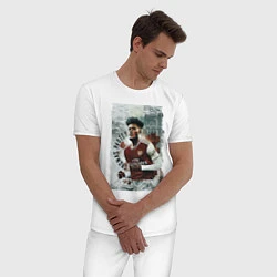 Пижама хлопковая мужская Thomas Partey - Arsenal, England, цвет: белый — фото 2