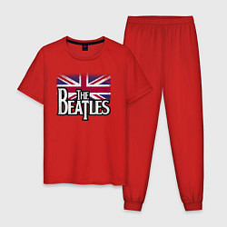 Пижама хлопковая мужская The Beatles Great Britain Битлз, цвет: красный