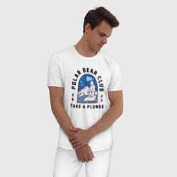 Пижама хлопковая мужская Клуб полярных мишек купальщиков, цвет: белый — фото 2