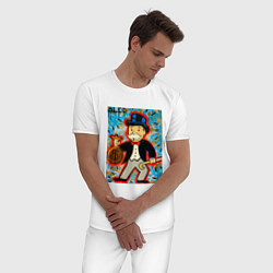 Пижама хлопковая мужская Alec ART Monopoly, цвет: белый — фото 2