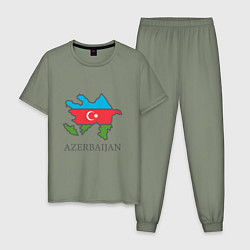 Пижама хлопковая мужская Map Azerbaijan, цвет: авокадо