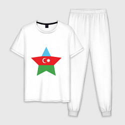 Пижама хлопковая мужская Azerbaijan Star, цвет: белый