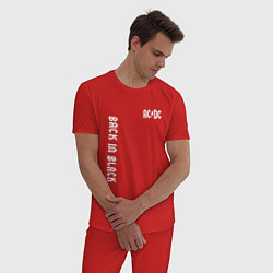 Пижама хлопковая мужская ACDC Рок, цвет: красный — фото 2