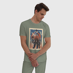 Пижама хлопковая мужская Yoru art, цвет: авокадо — фото 2