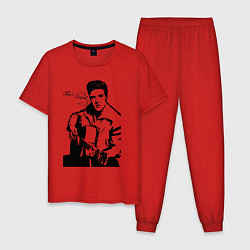 Пижама хлопковая мужская Elvis, цвет: красный