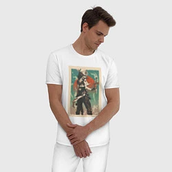 Пижама хлопковая мужская Jett art, цвет: белый — фото 2