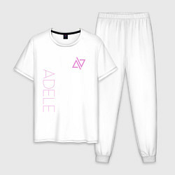 Пижама хлопковая мужская Adele Logo, цвет: белый