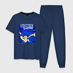Пижама хлопковая мужская Sonic Adventure Sonic, цвет: тёмно-синий