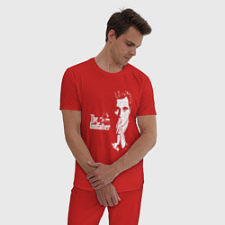 Пижама хлопковая мужская Крёстный отец Logo, цвет: красный — фото 2