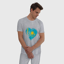 Пижама хлопковая мужская Сердечко Казахстана, цвет: меланж — фото 2