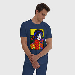 Пижама хлопковая мужская Ромеро Бритто Майкл Джексон, цвет: тёмно-синий — фото 2