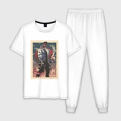 Пижама хлопковая мужская Феникс art, цвет: белый
