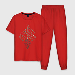 Пижама хлопковая мужская Xiao Genshin Impact 044, цвет: красный