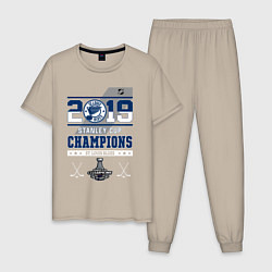 Пижама хлопковая мужская St Louis Blues NHL Сент-Луис Блюз НХЛ, цвет: миндальный