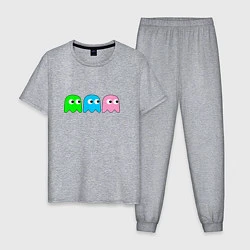 Пижама хлопковая мужская Pac man - play Для двоих, цвет: меланж
