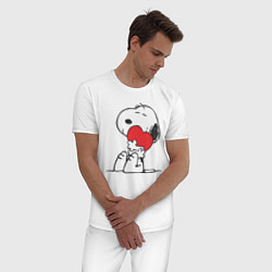 Пижама хлопковая мужская Моё сердечко!, цвет: белый — фото 2