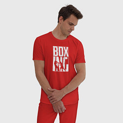 Пижама хлопковая мужская Boxing бой, цвет: красный — фото 2