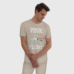 Пижама хлопковая мужская PINK FLOYD - ПИНК ФЛОЙД ЛОГОТИП, цвет: миндальный — фото 2