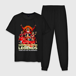 Пижама хлопковая мужская Легенды Манчестера Manchester United Legends, цвет: черный