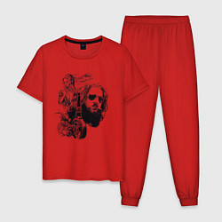 Пижама хлопковая мужская Мечта и дух Свободы, цвет: красный