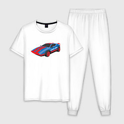 Пижама хлопковая мужская Whiplash, цвет: белый