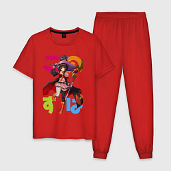 Пижама хлопковая мужская Meg staff 2, цвет: красный