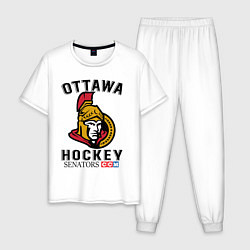 Пижама хлопковая мужская OTTAWA SENATORS ОТТАВА СЕНАТОРЗ, цвет: белый