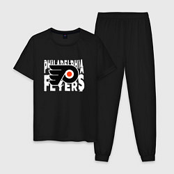 Пижама хлопковая мужская Филадельфия Флайерз , Philadelphia Flyers, цвет: черный