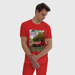 Пижама хлопковая мужская Forza Horizon 5 AUDI, цвет: красный — фото 2