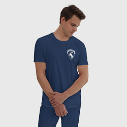 Пижама хлопковая мужская VOLVO логотип лось, цвет: тёмно-синий — фото 2