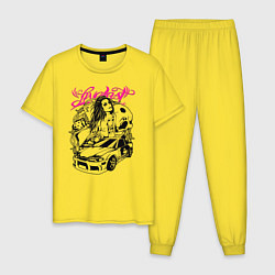 Мужская пижама Девушка с тату и череп