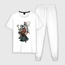 Пижама хлопковая мужская Мрачная сказка by Knyaga, цвет: белый